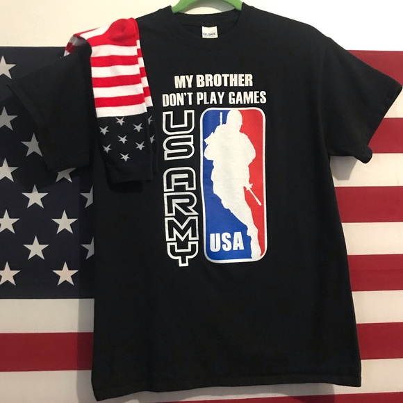 Other - US Army brother T-shirt & American Flag Socks Med